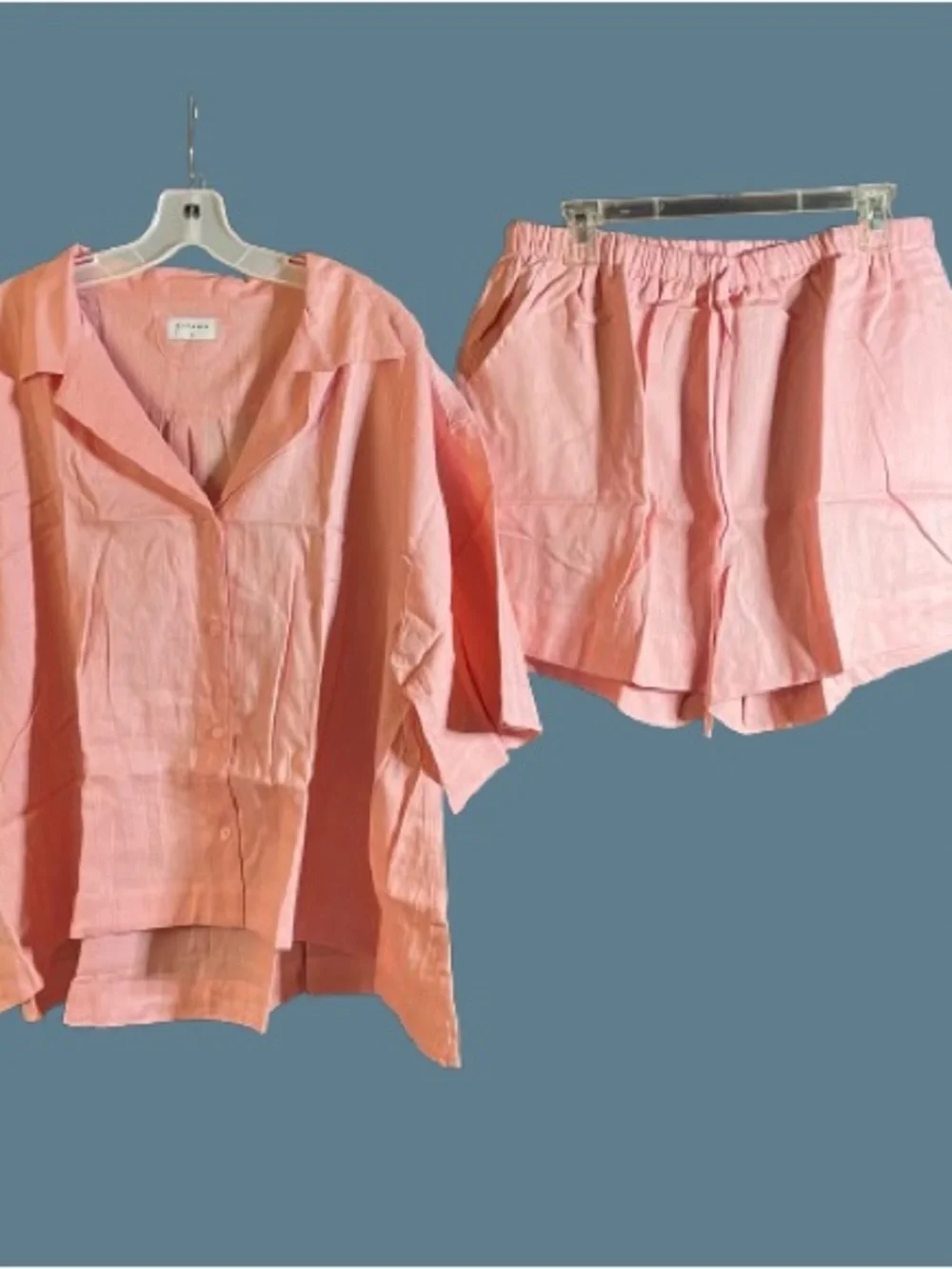 NWT Piyama Women's Dusty Pink Short Pajama Set - Lightweight Sleep Top & Shorts